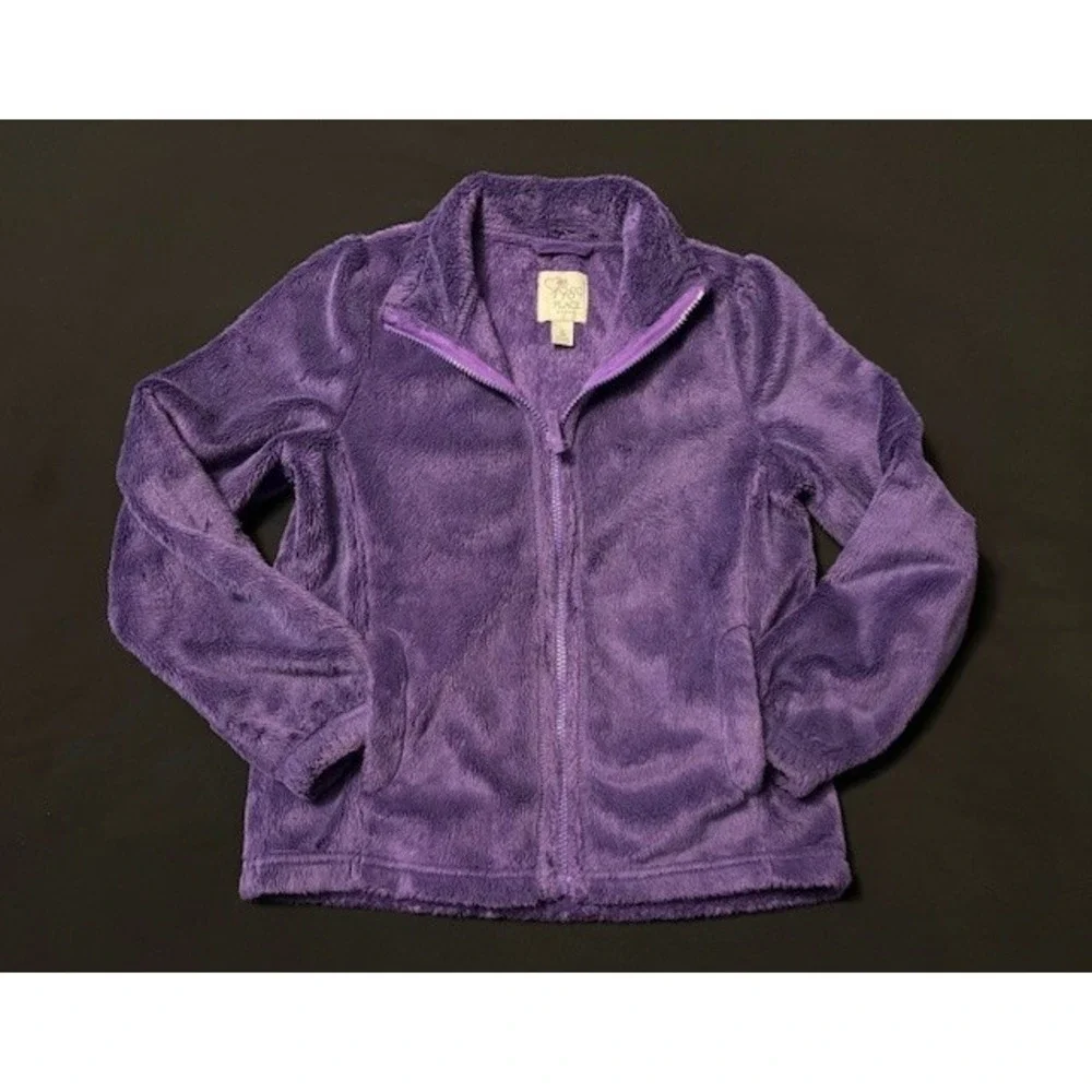 Children's Place purple fuzzy jacket, girls size 7/8